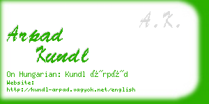 arpad kundl business card